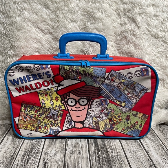 VINTAGE Where’s Waldo? Kids Suitcase Minor Flaws/Damage As Pictured Rare HTF 90s
